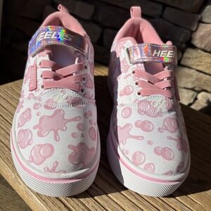 Heelys Pro 20 Pink Girls 3D Bubbles/Big Kid Skate Shoe Size 4